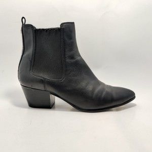 Sam Edelman Reesa Womens Size 7.5 Chelsea Boots Black Leather Heeled